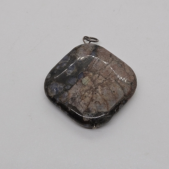 blue rhyolite polished stone pendant - Picture 2 of 3